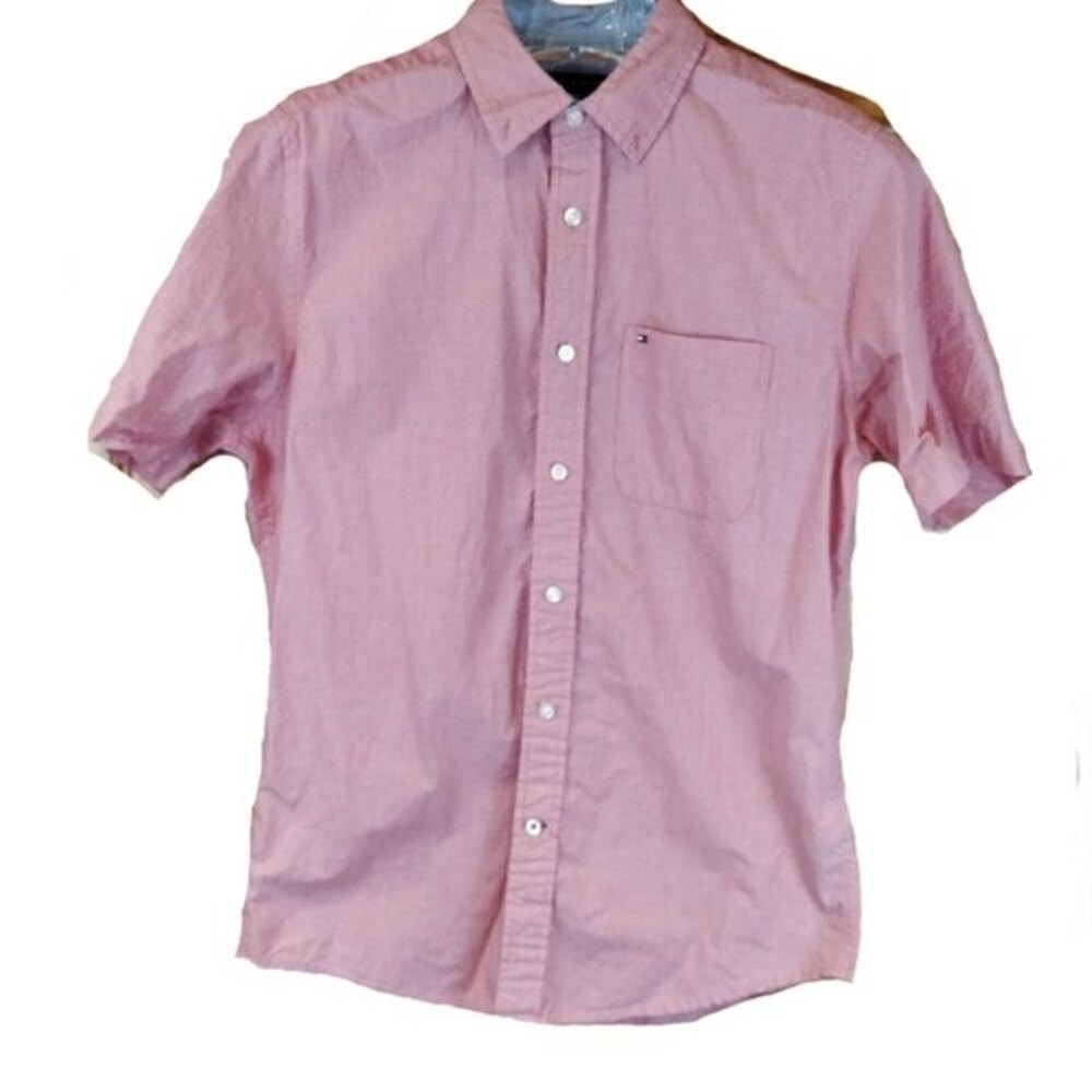 Tommy Hilfiger Red Print Button Down Shirt Small